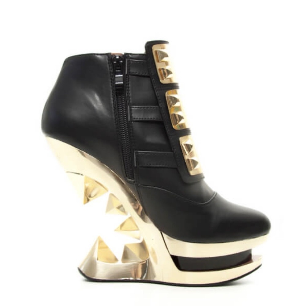 Hades Shoes H-Gleam Ankle Boot With Golden Iceberg Wedge Goth Steampunk Womens 7